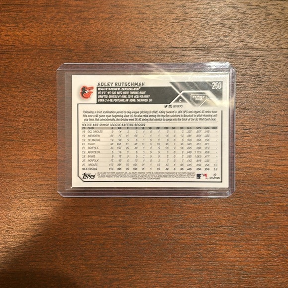 Adley Rutschman Topps Base Rookie Card #250 - Picture 2 of 2